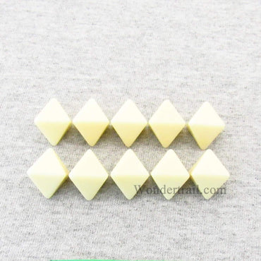CHX29043 Ivory Blank Dice with No Pips D8 16mm (5/8in) Pack of 10 (ONLINE ORDER ONLY)