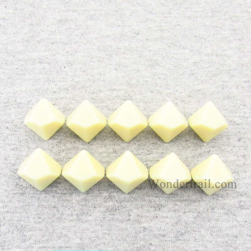 CHX29044 Ivory Blank Dice with No Pips D10 16mm (5/8in) Pack of 10 (ONLINE ORDER ONLY)