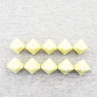 CHX29044 Ivory Blank Dice with No Pips D10 16mm (5/8in) Pack of 10 (ONLINE ORDER ONLY)