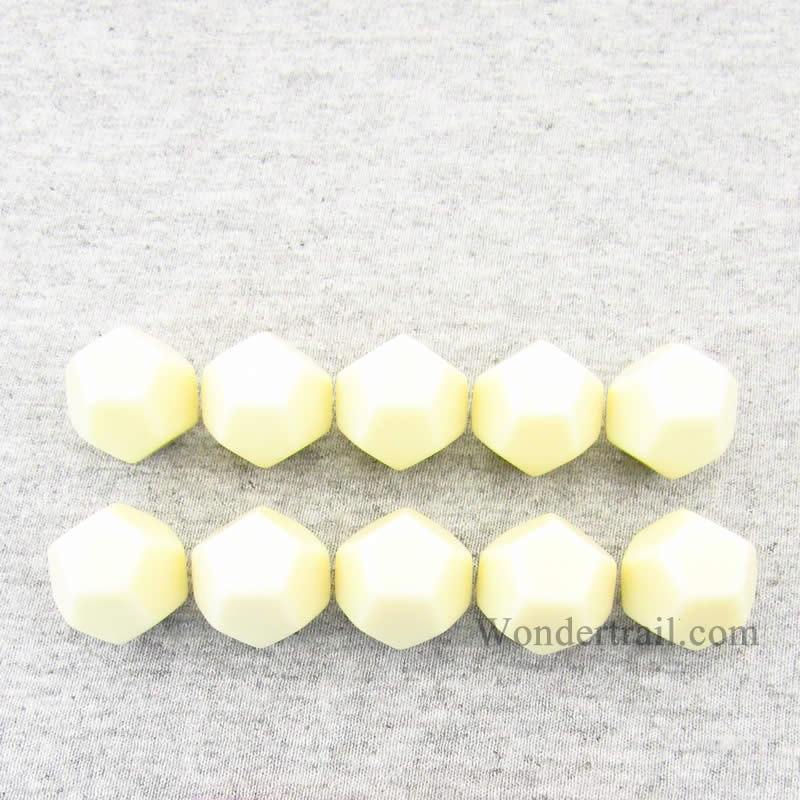CHX29045 Ivory Blank Dice with No Pips D12 16mm (5/8in) Pack of 10 (ONLINE ORDER ONLY)