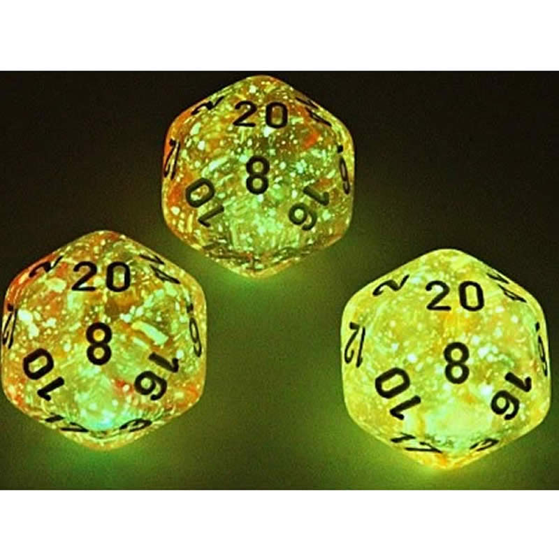 CHX30041 Supernova Nebula Luminary Dice with White Numbers 16mm (5/8in) Set of 7 (ONLINE ORDER ONLY)
