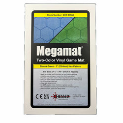CHX97665 Reversible Megamat Blue and Green with 1in Hexes (34 1/2 x 48 inches) Chessex (ONLINE ORDER ONLY)