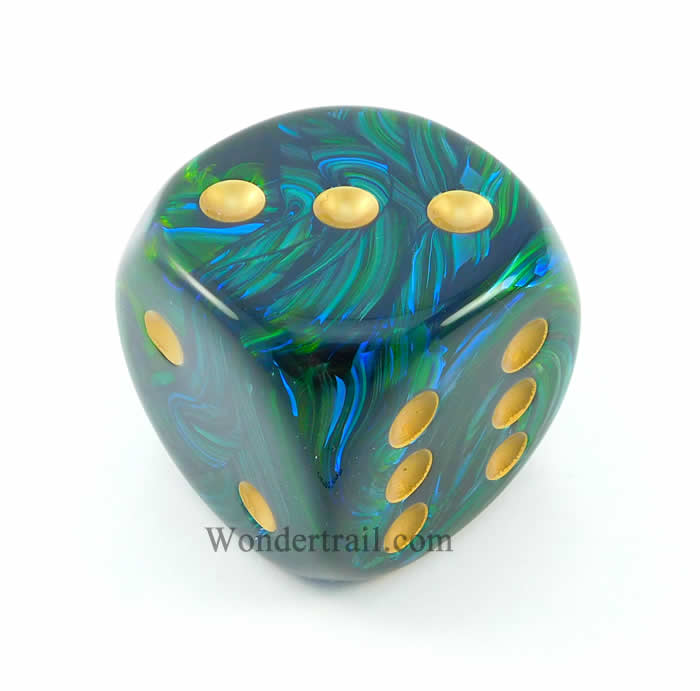 CHXDC5005 Jade Scarab Die with Gold Pips D6 50mm (1.97in) Pack of 1 (ONLINE ORDER ONLY)