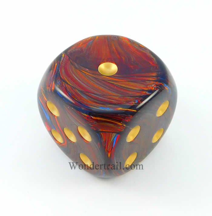 CHXDC5009 Blue Blood Scarab Die Gold Pips D6 50mm (1.97in) Pack of 1 (ONLINE ORDER ONLY)