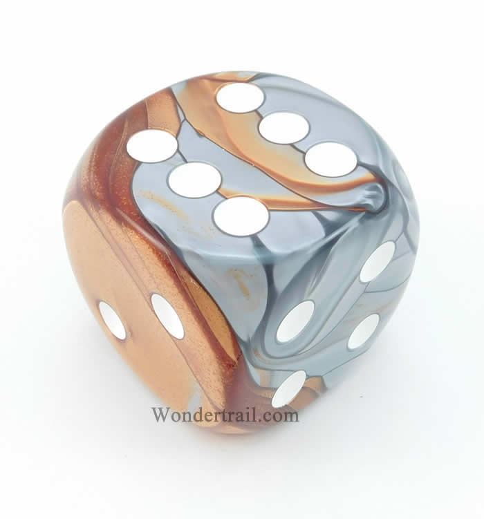 CHXDG5024 Copper Steel Gemini Die White Pips D6 50mm (1.97in) Pack of 1 (ONLINE ORDER ONLY)