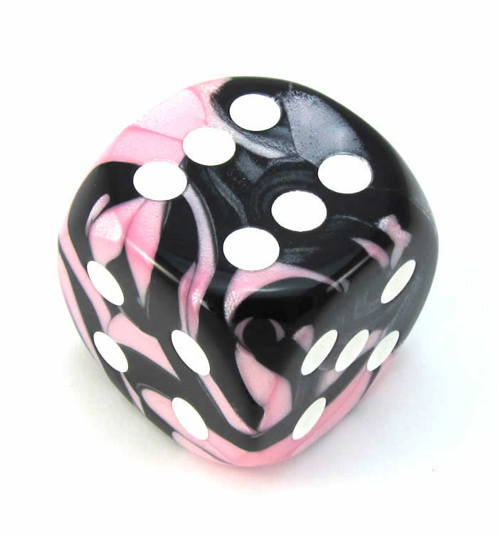 CHXDG5030 Black Pink Gemini Die White Pips D6 50mm (1.97in) Pack of 1 (ONLINE ORDER ONLY)