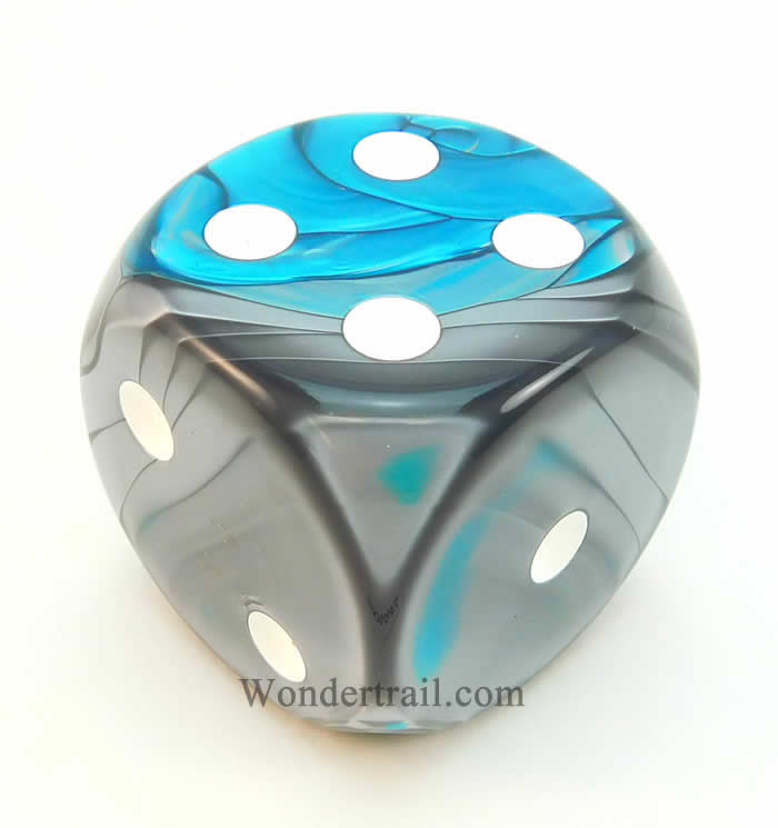 CHXDG5056 Steel Teal Gemini Die White Pips D6 50mm (1.97in) Pack of 1 (ONLINE ORDER ONLY)