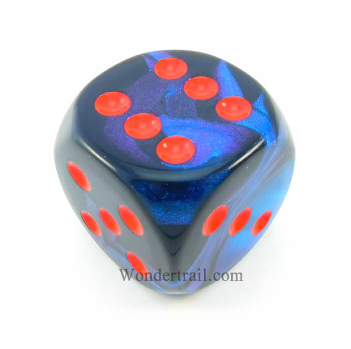 CHXDG5058 Black Starlight Gemini Die Red Pips D6 50mm (1.97in) Pack of 1 (ONLINE ORDER ONLY)