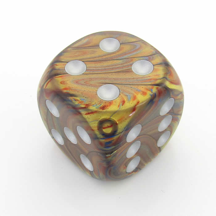 CHXDL5093 Gold Lustrous Die with Silver Pips D6 50mm (1.97in) Pack of 1 (ONLINE ORDER ONLY)