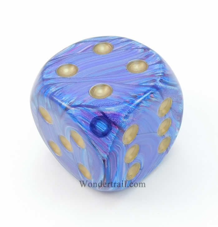 CHXDL5097 Purple Lustrous Die with Gold Pips D6 50mm (1.97in) Pack of 1 (ONLINE ORDER ONLY)