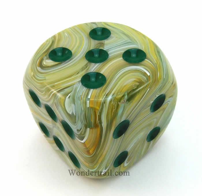 CHXDM5095 Green Marbleized Die Dark Green Pips D6 50mm Pack of 1 (ONLINE ORDER ONLY)