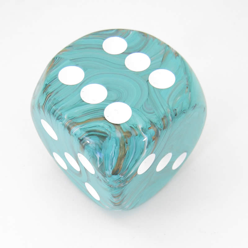 CHXDM5096 Oxi-copper Marbleized Die White Pips D6 50mm (1.97in) Pack of 1 (ONLINE ORDER ONLY)