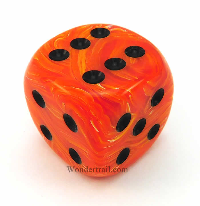 CHXDV5003 Orange Vortex Die with Black Pips D6 50mm (1.97in) Pack of 1 (ONLINE ORDER ONLY)