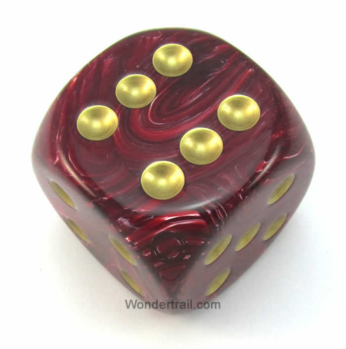 CHXDV5024 Burgandy Vortex Die with Gold Pips D6 50mm (1.97in) Pack of 1 (ONLINE ORDER ONLY)