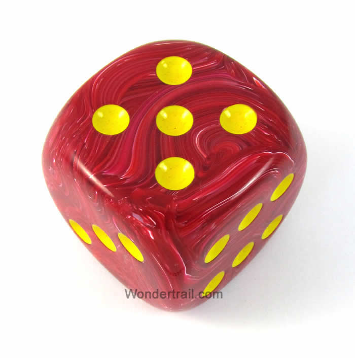 CHXDV5044 Red Vortex Die with Yellow Pips D6 50mm (1.97in) Pack of 1 (ONLINE ORDER ONLY)