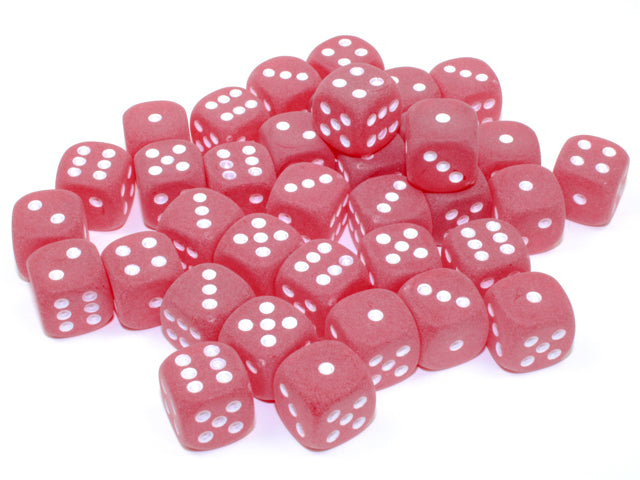 Chessex Frosted 12mm d6 Red/white Dice Block™ (36 dice)