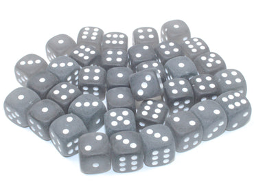 Chessex Frosted 12mm d6 Smoke/white Dice Block™ (36 dice)