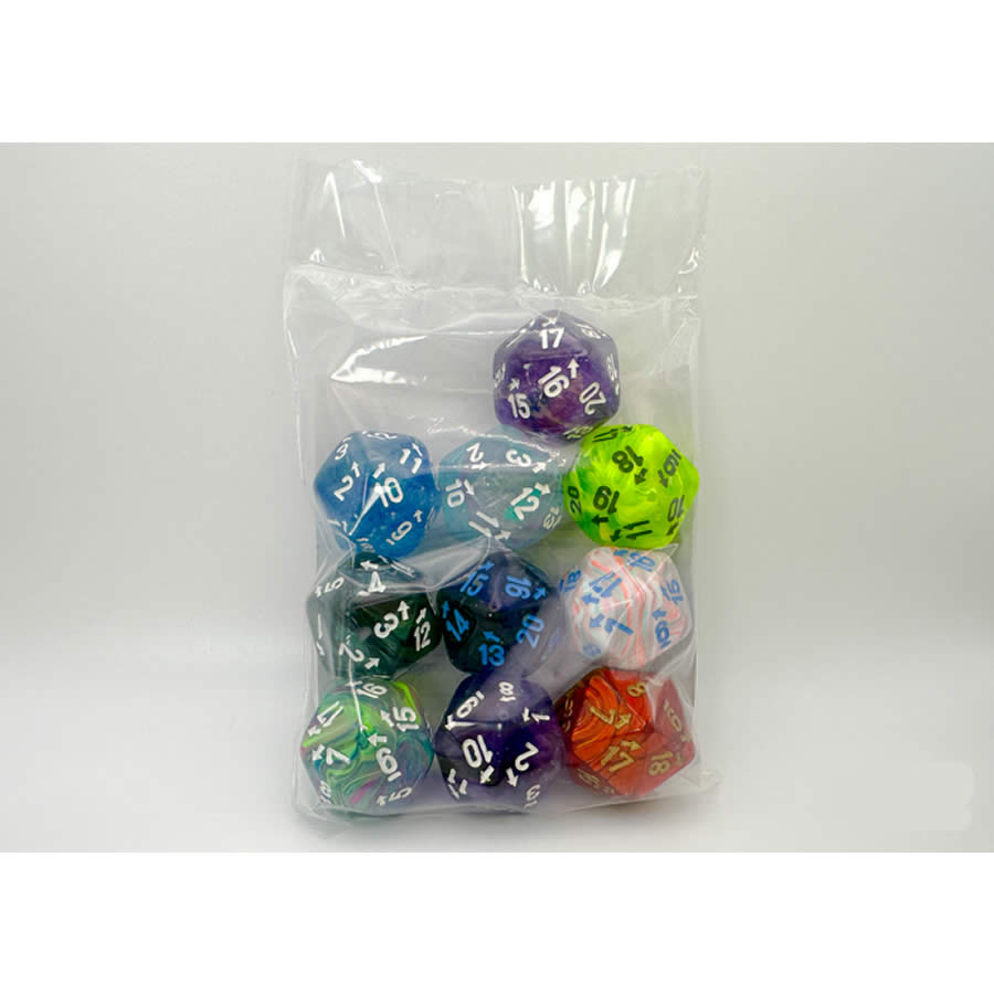 CHXLE922 Multi-Color Countup and Down with Numbers D20 Pack of 10 (ONLINE ORDER ONLY)