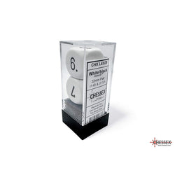 CHXLE925 White Dice with Black Numbers 1-6 and 7-12 D6 22mm (7/8in) Pack of 2 Chessex (ONLINE ORDER ONLY)