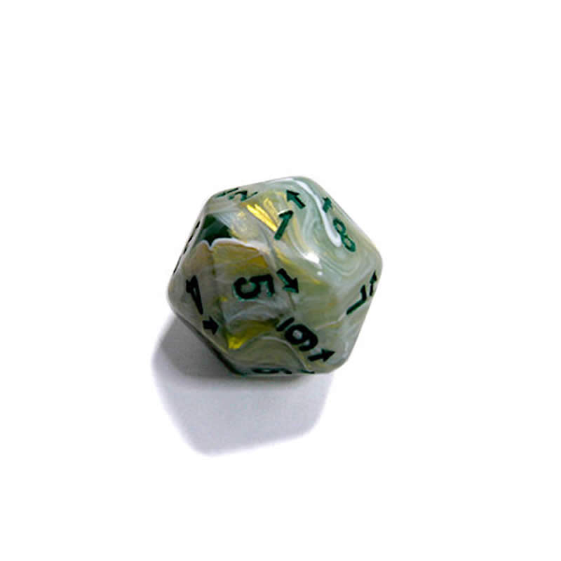 CHXXC2014 Green Marble Countup and Down Die with Dark Green Numbers D20 25mm (1in) Pack of 1 (ONLINE ORDER ONLY)