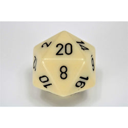 CHXXQ2000 Ivory Die with Black Numbers D20 34mm (1.34in) Pack of 1 (ONLINE ORDER ONLY)