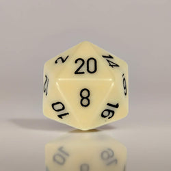 CHXXQ2000 Ivory Die with Black Numbers D20 34mm (1.34in) Pack of 1 (ONLINE ORDER ONLY)