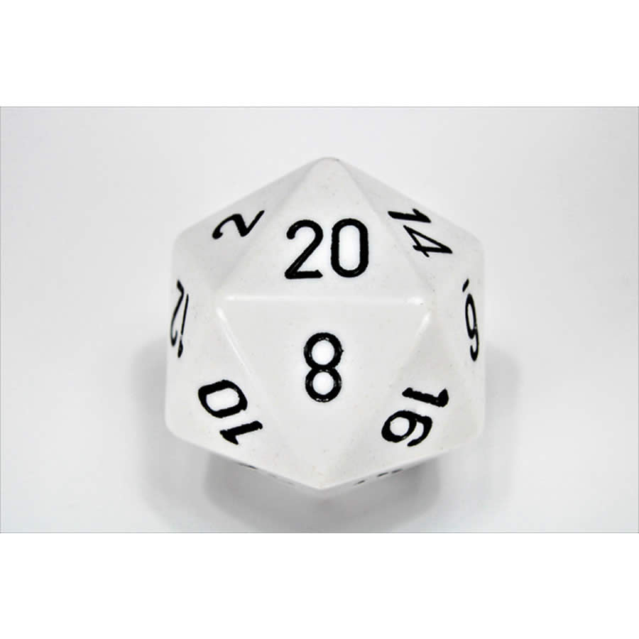 CHXXQ2001 White Opaque Die Black Numbers D20 34mm (1.34in) Pack of 1 (ONLINE ORDER ONLY)