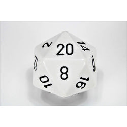 CHXXQ2001 White Opaque Die Black Numbers D20 34mm (1.34in) Pack of 1 (ONLINE ORDER ONLY)