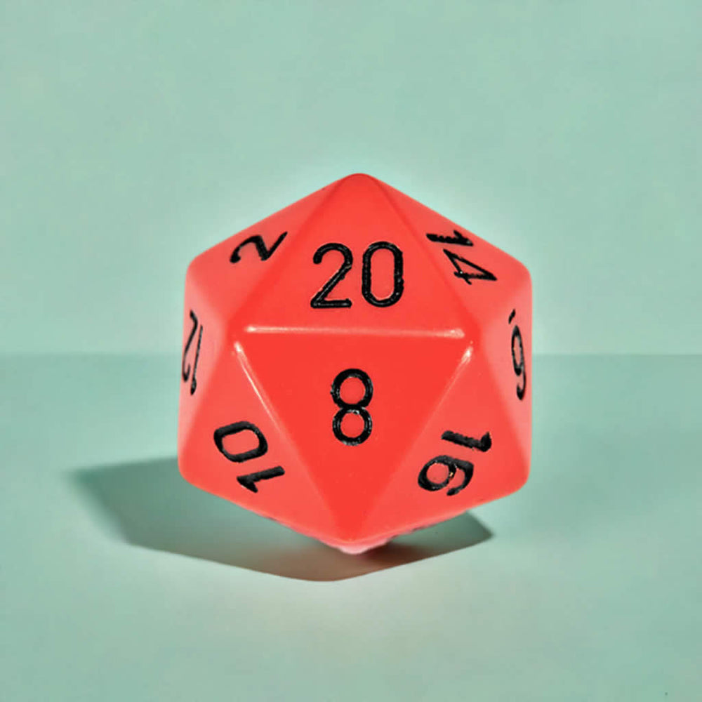 CHXXQ2003 Orange Opaque Die Black Numbers D20 34mm Pack of 1 (ONLINE ORDER ONLY)