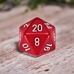 CHXXQ2004 Red Opaque Die White Numbers D20 34mm (1.34in) Pack of 1 (ONLINE ORDER ONLY)