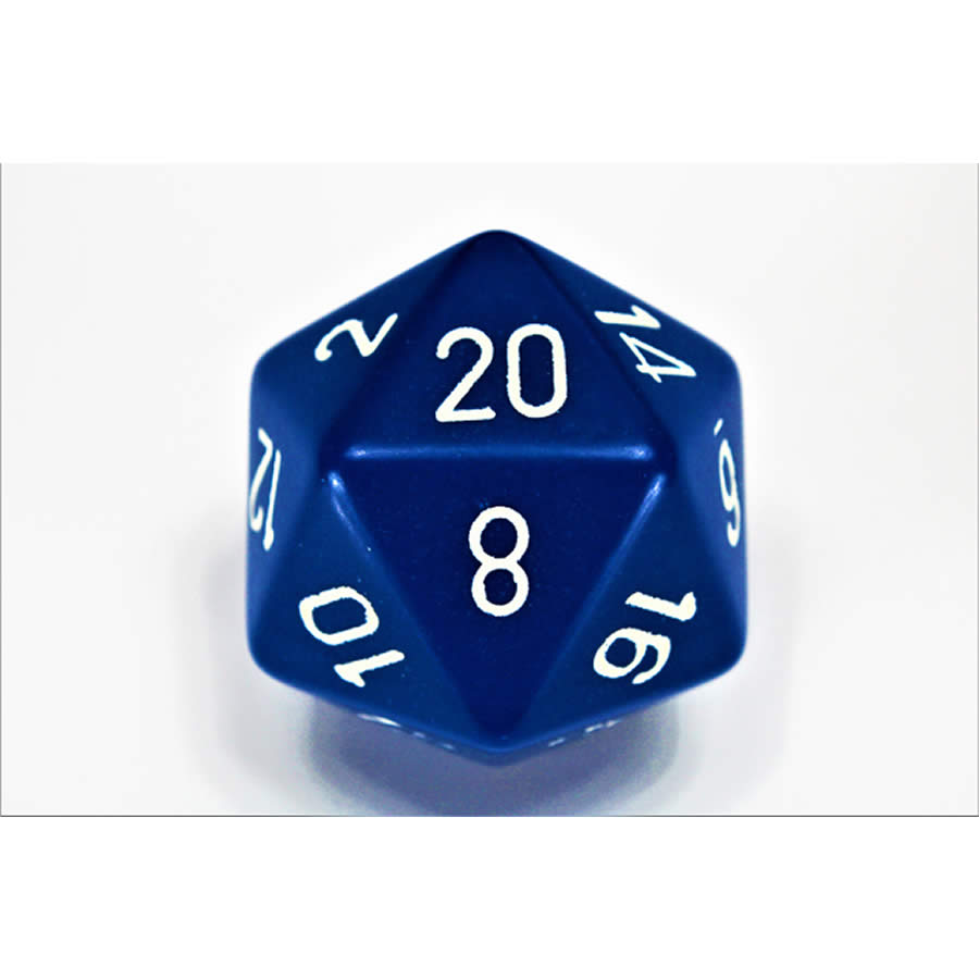 CHXXQ2006 Blue Opaque Die White Numbers D20 34mm (1.34in) Pack of 1 (ONLINE ORDER ONLY)