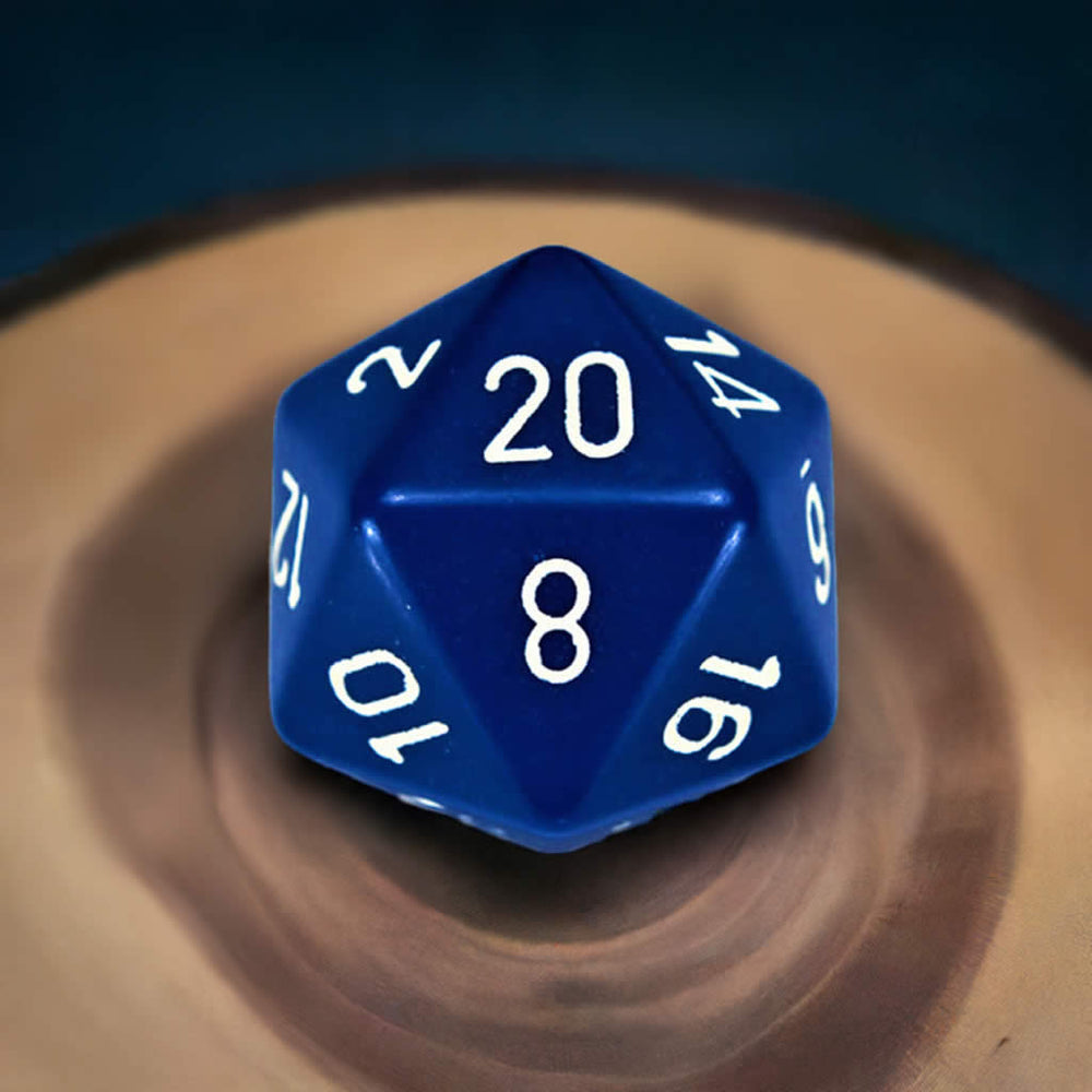 CHXXQ2006 Blue Opaque Die White Numbers D20 34mm (1.34in) Pack of 1 (ONLINE ORDER ONLY)