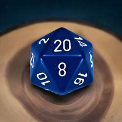 CHXXQ2006 Blue Opaque Die White Numbers D20 34mm (1.34in) Pack of 1 (ONLINE ORDER ONLY)