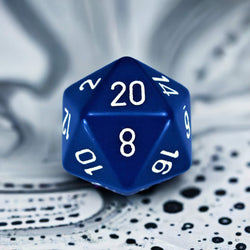 CHXXQ2006 Blue Opaque Die White Numbers D20 34mm (1.34in) Pack of 1 (ONLINE ORDER ONLY)