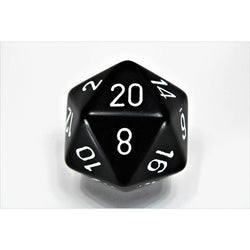 CHXXQ2008 Black Opaque Die White Numbers D20 34mm (1.34in) Pack of 1 (ONLINE ORDER ONLY)