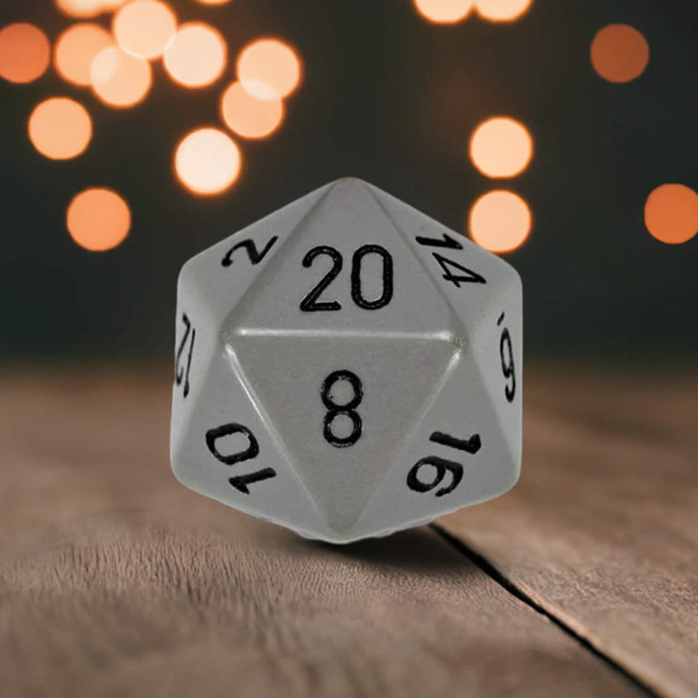 CHXXQ2010 Dark Grey Opaque Die Black Numbers D20 34mm Pack of 1 (ONLINE ORDER ONLY)