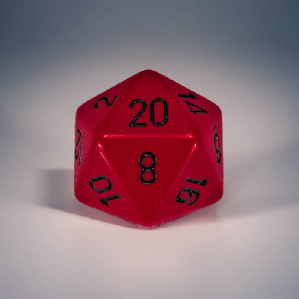 CHXXQ2014 Red Opaque Die Black Numbers D20 34mm (1.34in) Pack of 1 (ONLINE ORDER ONLY)