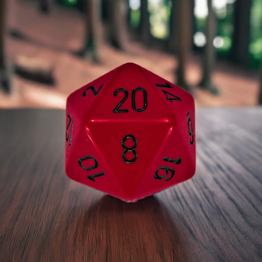 CHXXQ2014 Red Opaque Die Black Numbers D20 34mm (1.34in) Pack of 1 (ONLINE ORDER ONLY)