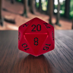 CHXXQ2014 Red Opaque Die Black Numbers D20 34mm (1.34in) Pack of 1 (ONLINE ORDER ONLY)