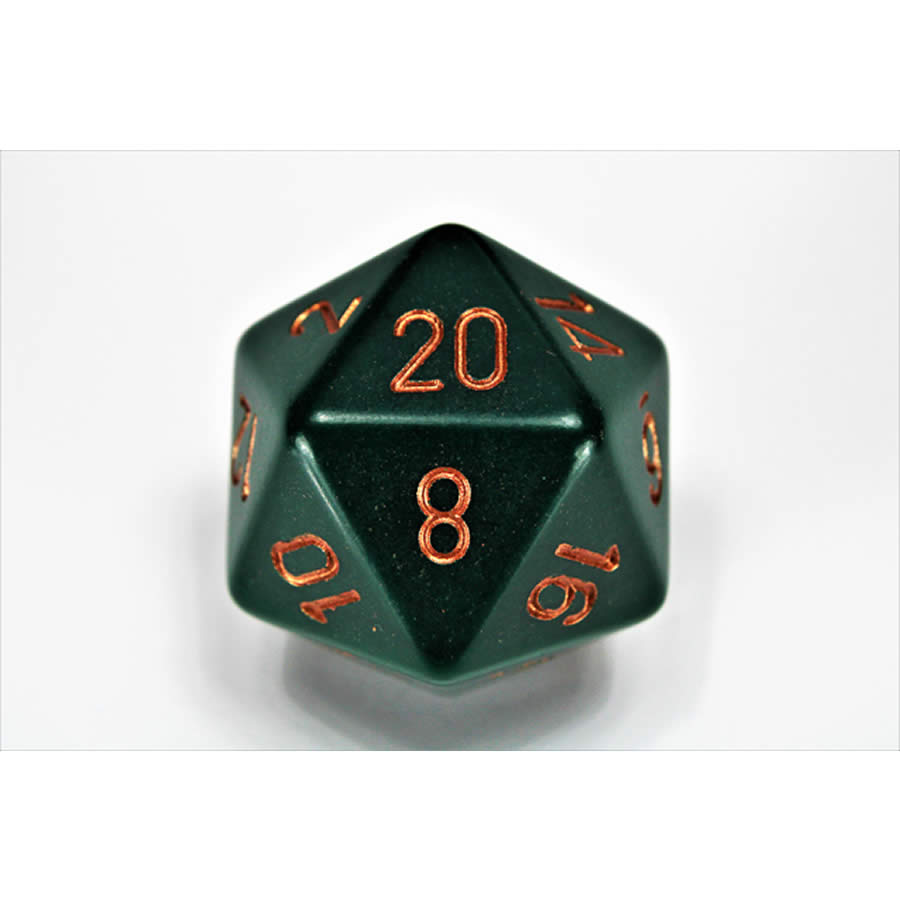 CHXXQ2015 Dusty Green Opaque Die Copper Numbers D20 34mm Pack of 1 (ONLINE ORDER ONLY)