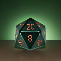 CHXXQ2015 Dusty Green Opaque Die Copper Numbers D20 34mm Pack of 1 (ONLINE ORDER ONLY)