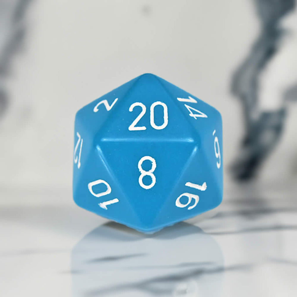 CHXXQ2016 Light Blue Opaque Die White Numbers D20 34mm Pack of 1 (ONLINE ORDER ONLY)