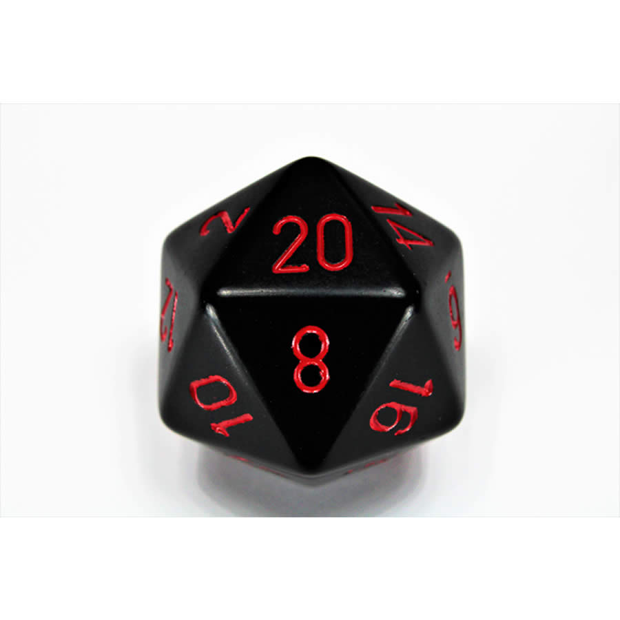 CHXXQ2018 Black Opaque Die Red Numbers D20 34mm (1.34in) Pack of 1 (ONLINE ORDER ONLY)