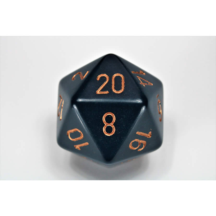 CHXXQ2026 Dusty Blue Opaque Die Copper Numbers D20 34mm Pack of 1 (ONLINE ORDER ONLY)