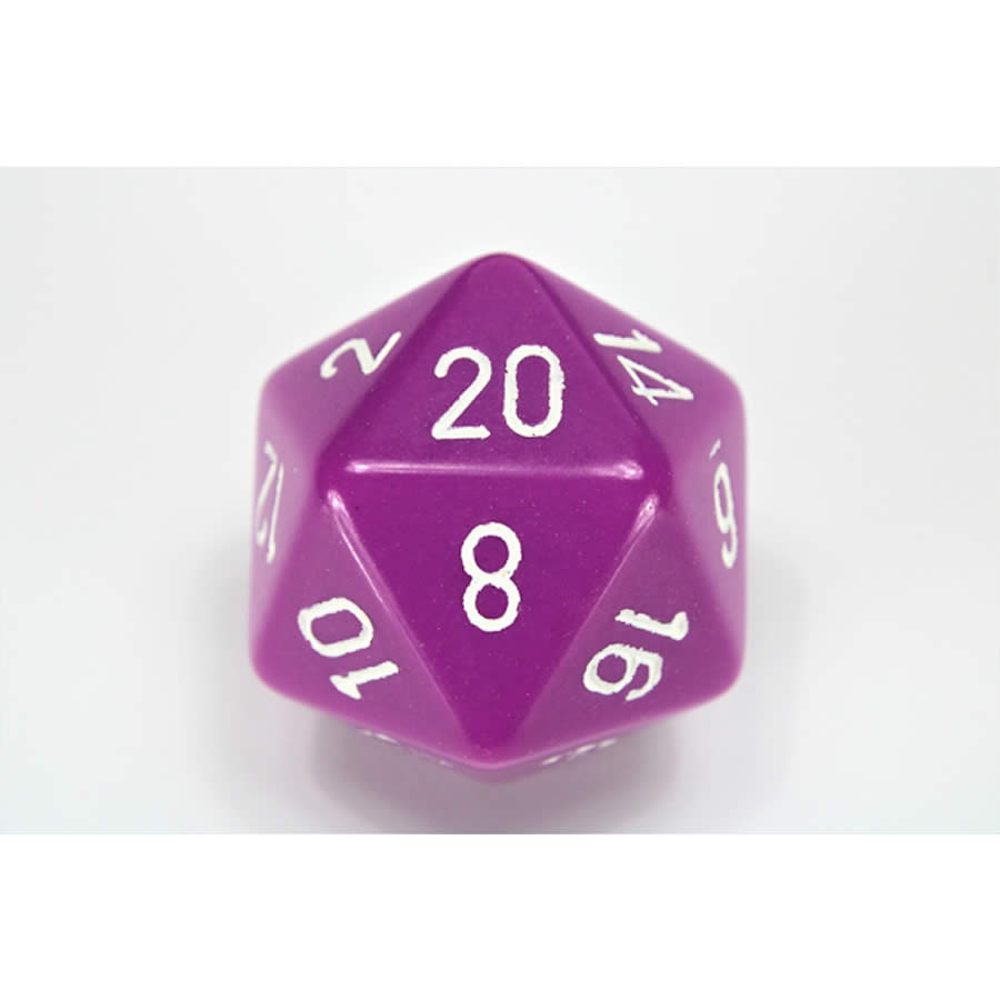 CHXXQ2027 Light Purple Opaque Die White Numbers D20 34mm Pack of 1 (ONLINE ORDER ONLY)