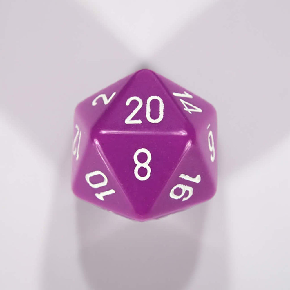 CHXXQ2027 Light Purple Opaque Die White Numbers D20 34mm Pack of 1 (ONLINE ORDER ONLY)