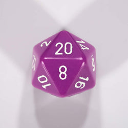 CHXXQ2027 Light Purple Opaque Die White Numbers D20 34mm Pack of 1 (ONLINE ORDER ONLY)