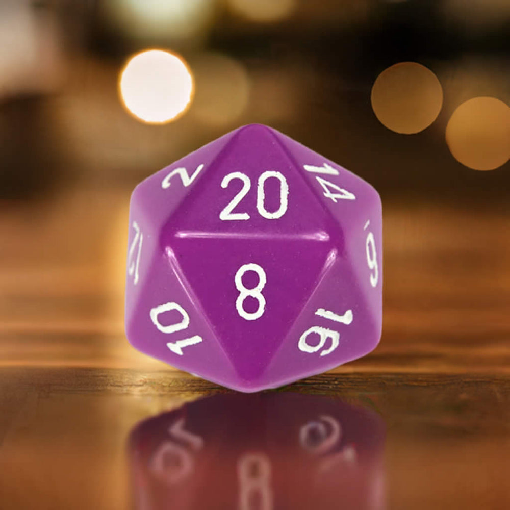 CHXXQ2027 Light Purple Opaque Die White Numbers D20 34mm Pack of 1 (ONLINE ORDER ONLY)