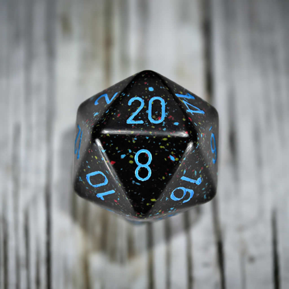 CHXXS2001 Blue Stars Speckled Die Blue Numbers D20 34mm Pack of 1 (ONLINE ORDER ONLY)