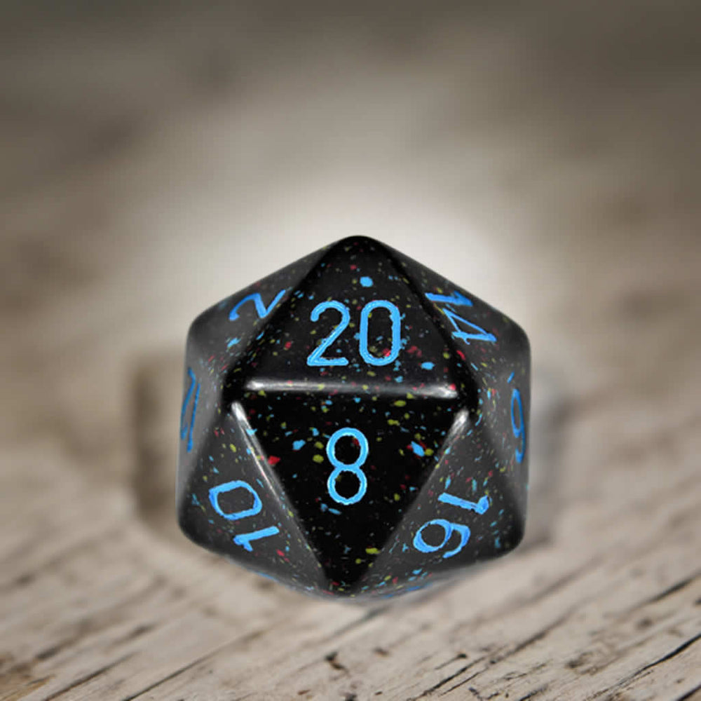CHXXS2001 Blue Stars Speckled Die Blue Numbers D20 34mm Pack of 1 (ONLINE ORDER ONLY)